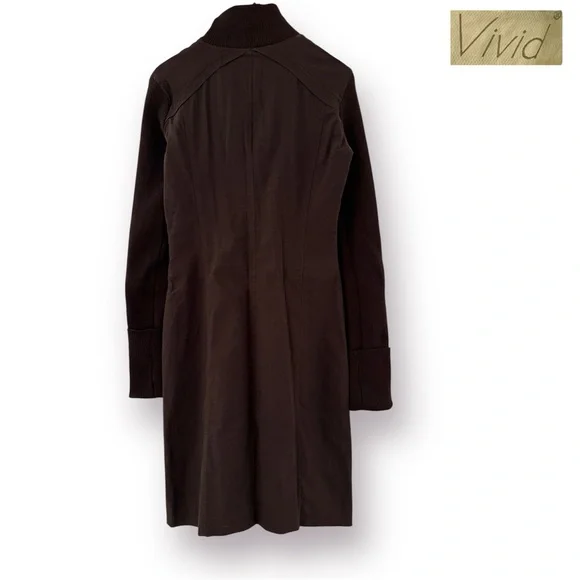 🛍️SALE🛍️ Vivid Vintage Women's Dress with a Front Full Zip Closure (Brown) - Picture 3 of 7